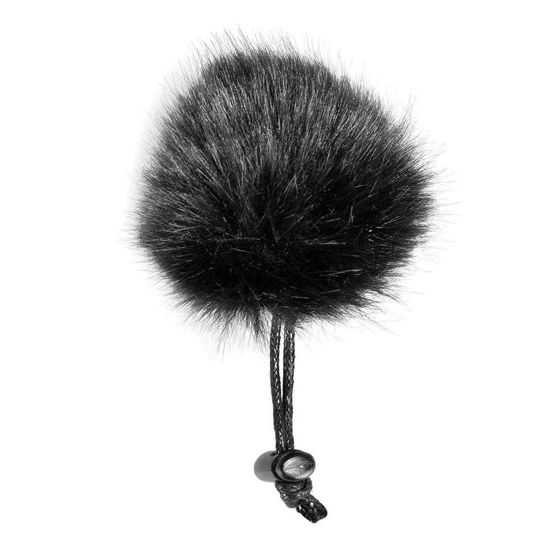 comica Pack of 3 Fur Windscreen for Microphone, Mini Microphone Fur Microphone Windscreen Muff, Wind & Pop Filter for Lavalier Microphone/VideoMic/Mobile Phone Microphone (Black) - Image 2